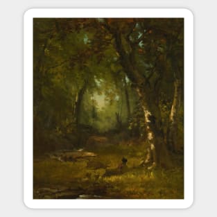 Landscape With Huntsman by George Inness Sticker